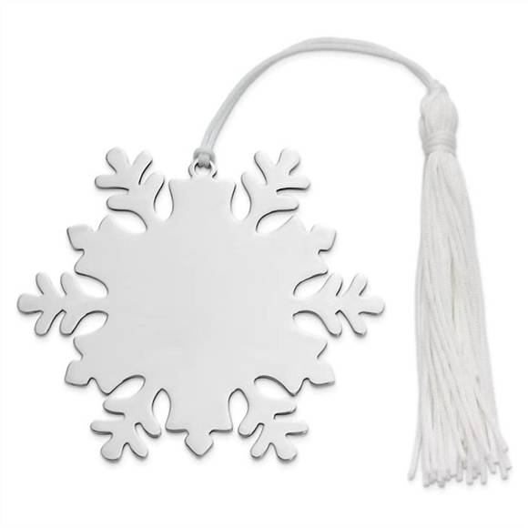 NEW CREATIVE GIFTS INTERNATIONAL snowflake ornament with tassel in silver - Picture 1 of 3